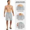 MoFiz Men’s Swim Trunks 9″ Quick Dry Mens Broad Beach Shorts Stretch Mens Swim Shorts(Light Grey)