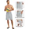MoFiz Men’s Swim Trunks 9″ Quick Dry Mens Broad Beach Shorts Stretch Mens Swim Shorts(Light Grey)