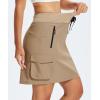 MoFiz Women 18″ Hiking Cargo Skort with Pockets High Waisted Athletic Casual Summer Quick Dry Golf Tennis Skirts(Khaki)