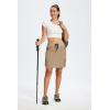 MoFiz Women 18″ Hiking Cargo Skort with Pockets High Waisted Athletic Casual Summer Quick Dry Golf Tennis Skirts(Khaki)