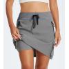 MoFiz Women 18″ Hiking Cargo Skort with Pockets High Waisted Athletic Casual Summer Quick Dry Golf Tennis Skirts(Light Grey)