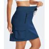 MoFiz Women 18″ Hiking Cargo Skort with Pockets High Waisted Athletic Casual Summer Quick Dry Golf Tennis Skirts(Sea Blue)
