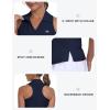 MoFiz Women’s Golf Shirts Sleeveless Tennis Tank Tops Racerback Polo V Neck Collared Quick Dry Athletic Tanks(Navy Blue 02 2xl)