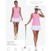 MoFiz Women’s Golf Shirts Sleeveless Tennis Tank Tops Racerback Polo V Neck Collared Quick Dry Athletic Tanks(Pink 02 2xl)