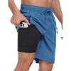 MoFiz Men’s Swim Trunks 9″ Quick Dry Mens Broad Beach Shorts Stretch Mens Swim Shorts(A-blue)