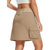 MoFiz Women 18″ Hiking Cargo Skort with Pockets High Waisted Athletic Casual Summer Quick Dry Golf Tennis Skirts(Khaki)