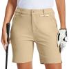 MoFiz Women’s 7″ Golf Shorts UPF 50+ Water-Resistant Hiking Shorts Lightweight Outdoor Stretchy Athletic Shorts(Khaki)