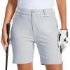 MoFiz Women’s 7″ Golf Shorts UPF 50+ Water-Resistant Hiking Shorts Lightweight Outdoor Stretchy Athletic Shorts(Light Grey)