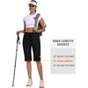 MoFiz Womens 13″ Knee Length Hiking Shorts Quick Dry Water Resistant Athletic Travel Golf Bermuda Shorts with 3 Pockets(A01-black)
