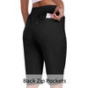 MoFiz Womens 13″ Knee Length Hiking Shorts Quick Dry Water Resistant Athletic Travel Golf Bermuda Shorts with 3 Pockets(A01-black)