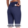 MoFiz Womens 13″ Knee Length Hiking Shorts Quick Dry Water Resistant Athletic Travel Golf Bermuda Shorts with 3 Pockets(A02-navy Blue)
