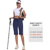 MoFiz Womens 13″ Knee Length Hiking Shorts Quick Dry Water Resistant Athletic Travel Golf Bermuda Shorts with 3 Pockets(A02-navy Blue)