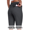 MoFiz Womens 13″ Knee Length Hiking Shorts Quick Dry Water Resistant Athletic Travel Golf Bermuda Shorts with 3 Pockets(A04-dark Gray)