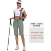 MoFiz Womens 13″ Knee Length Hiking Shorts Quick Dry Water Resistant Athletic Travel Golf Bermuda Shorts with 3 Pockets(A05-gray Green)
