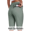 MoFiz Womens 13″ Knee Length Hiking Shorts Quick Dry Water Resistant Athletic Travel Golf Bermuda Shorts with 3 Pockets(A05-gray Green)