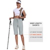 MoFiz Womens 13″ Knee Length Hiking Shorts Quick Dry Water Resistant Athletic Travel Golf Bermuda Shorts with 3 Pockets(A06-light Gray)