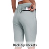 MoFiz Womens 13″ Knee Length Hiking Shorts Quick Dry Water Resistant Athletic Travel Golf Bermuda Shorts with 3 Pockets(A06-light Gray)