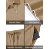 MoFiz Mens Tracksuits Sets Shorts Quarter Zip Polo Shirts Bottom Shorts Outfits Sport Suits Casual Walking Sets Comfy(A-khaki Sets)