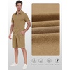 MoFiz Mens Tracksuits Sets Shorts Quarter Zip Polo Shirts Bottom Shorts Outfits Sport Suits Casual Walking Sets Comfy(A-khaki Sets)