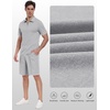 MoFiz Mens Tracksuits Sets Shorts Quarter Zip Polo Shirts Bottom Shorts Outfits Sport Suits Casual Walking Sets Comfy(A-light Grey Sets)