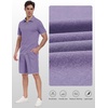 MoFiz Mens Tracksuits Sets Shorts Quarter Zip Polo Shirts Bottom Shorts Outfits Sport Suits Casual Walking Sets Comfy(A-light Purple Sets)