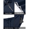 MoFiz Mens Tracksuits Sets Shorts Quarter Zip Polo Shirts Bottom Shorts Outfits Sport Suits Casual Walking Sets Comfy(A-navy Sets)