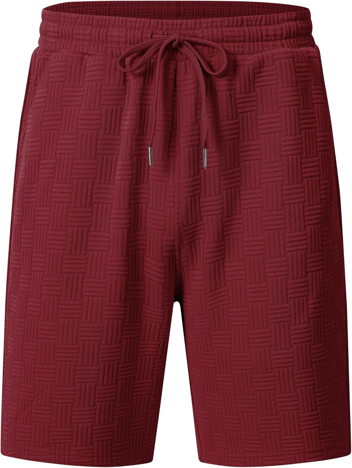 image:imageMoFiz Mens Sweat Suits Set Tracksuit 2 Piece Outfits Short Sleeve Casual Sweatshirt amp Loose Jogging ShortsWine Red