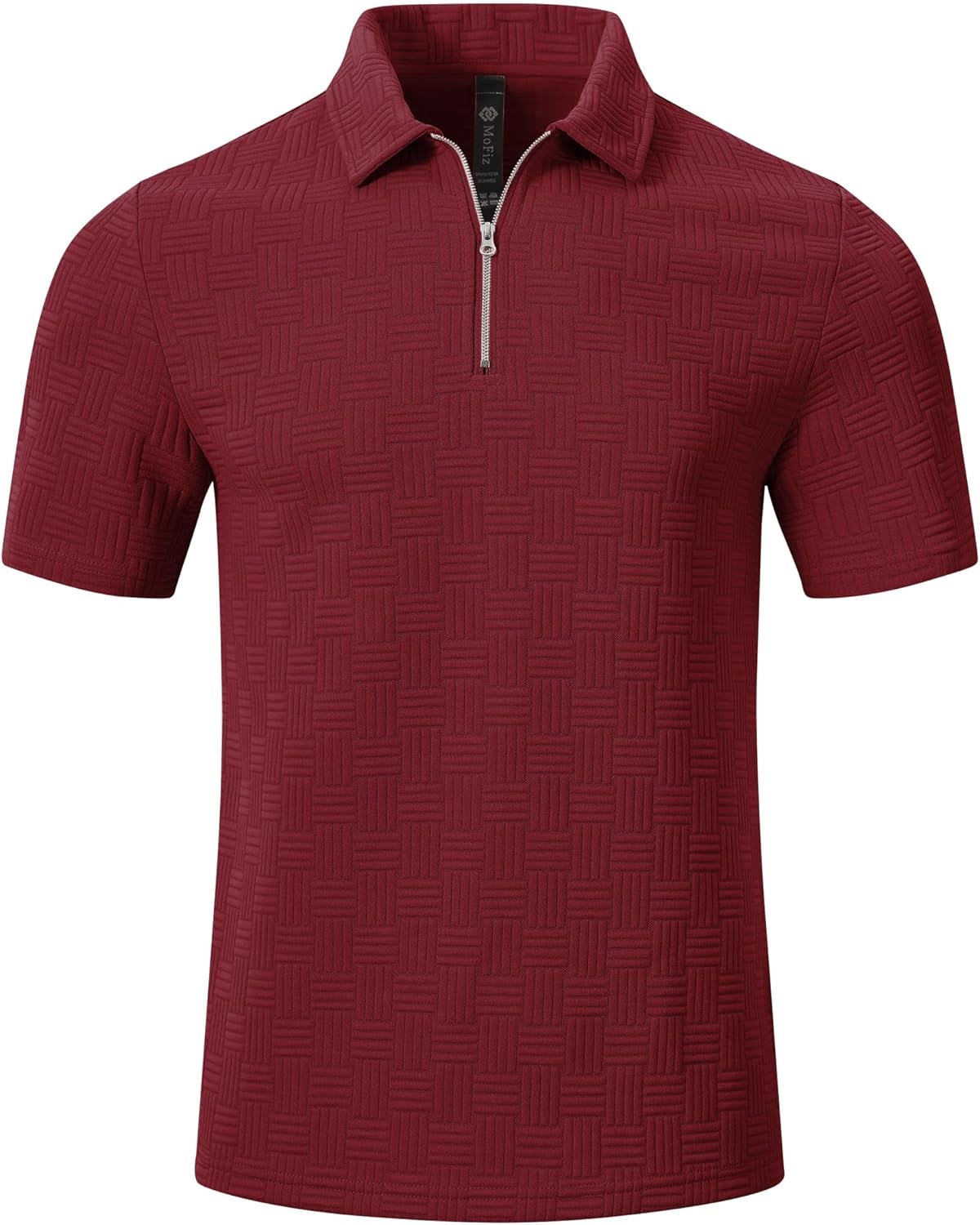 image:imageMoFiz Mens Sweat Suits Set Tracksuit 2 Piece Outfits Short Sleeve Casual Sweatshirt amp Loose Jogging ShortsWine Red