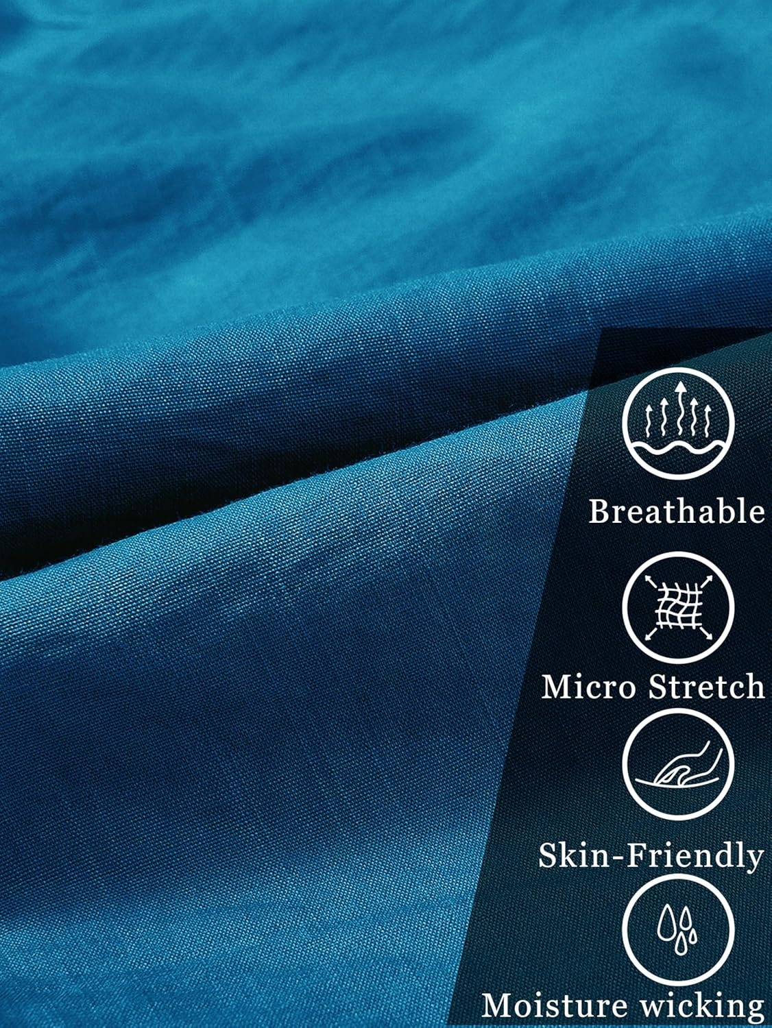 image:imageMoFiz Womens Lightweight Hiking Cargo Pants Outdoor Quick Dry Casual Travel Sweatpants Joggers Elastic Waist Button PocketsA22sapphire Blue
