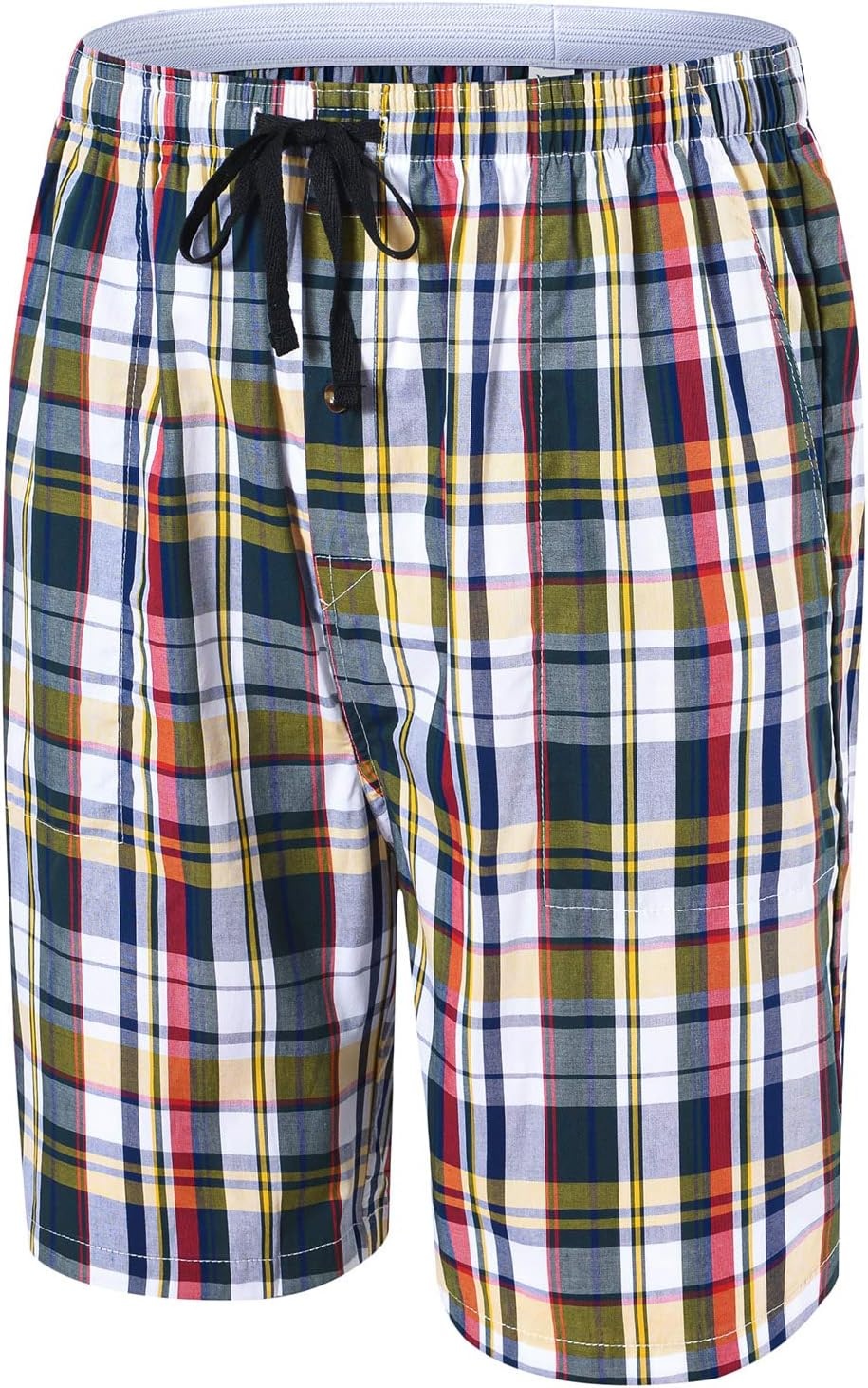 image:imageMoFiz Mens Plaid Pajama Shorts 3Pack Woven Cotton Sleep amp Lounge Shorts Lightweight PJ Bottoms with Pockets amp Button Fly3 Packa