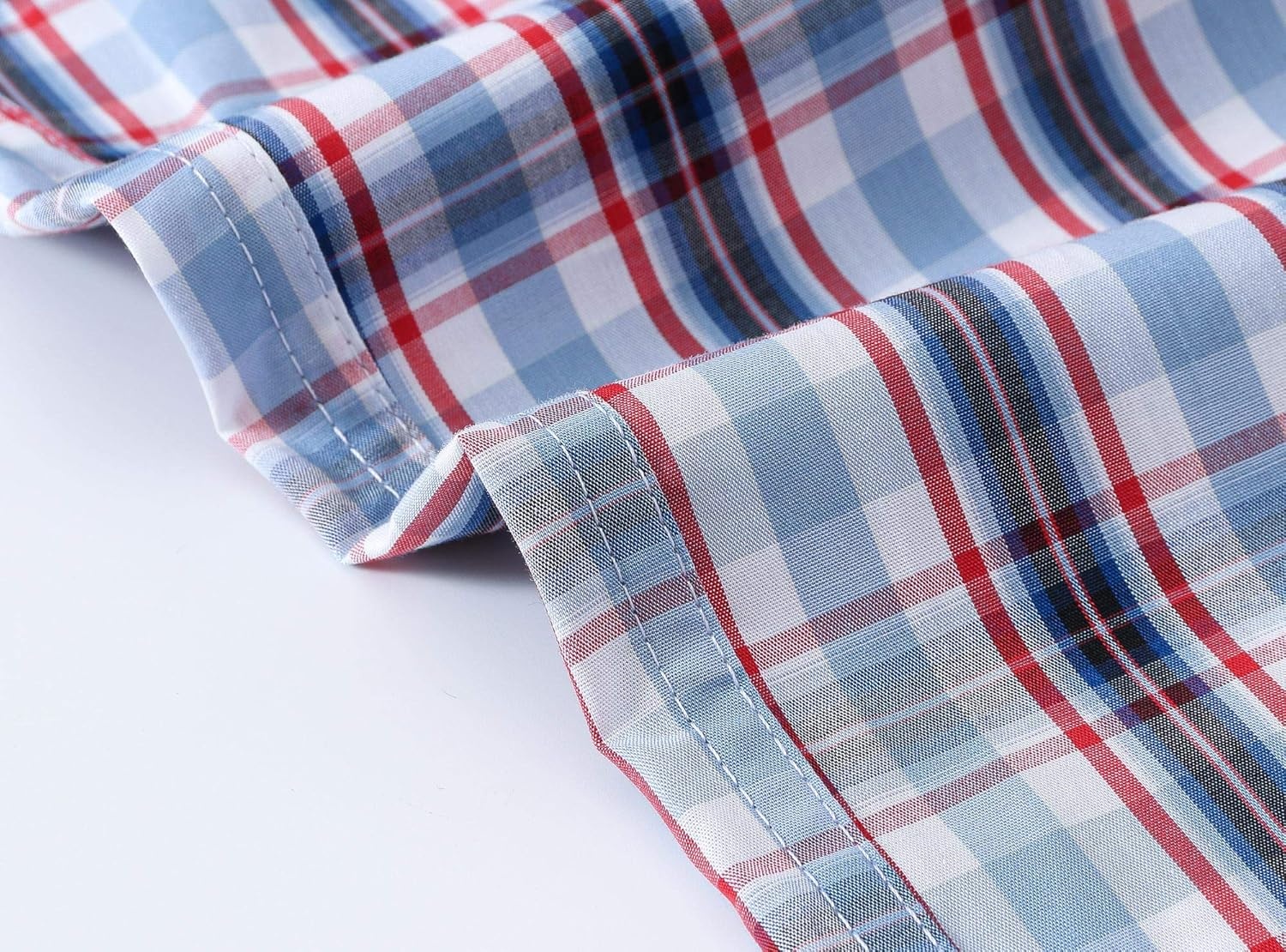 image:imageMoFiz Mens Plaid Pajama Shorts 3Pack Woven Cotton Sleep amp Lounge Shorts Lightweight PJ Bottoms with Pockets amp Button Fly3 Packa