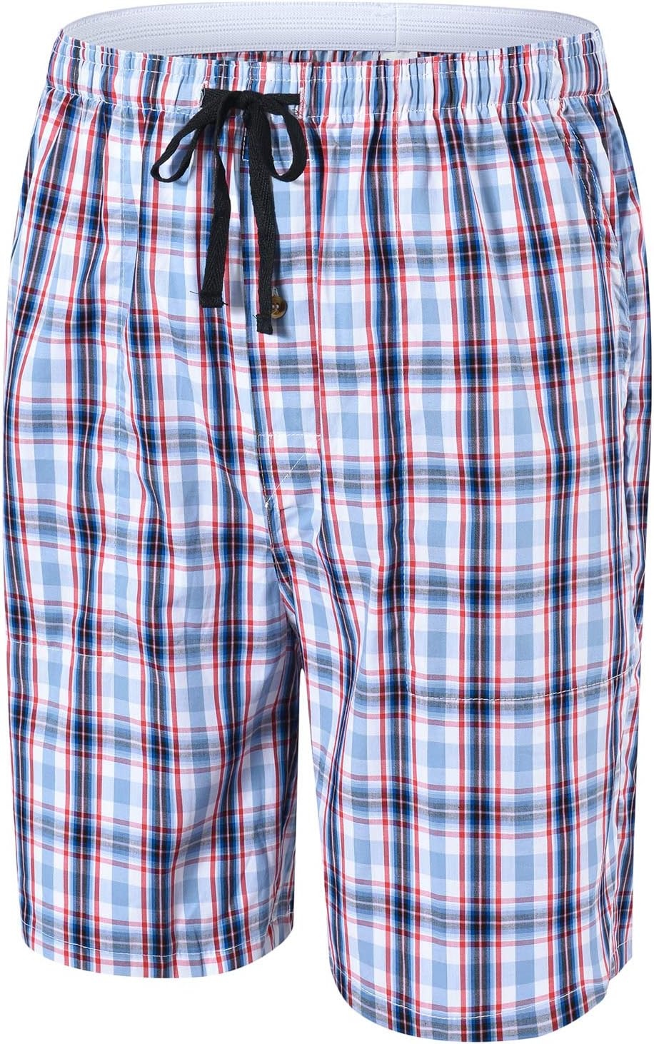image:imageMoFiz Mens Plaid Pajama Shorts 3Pack Woven Cotton Sleep amp Lounge Shorts Lightweight PJ Bottoms with Pockets amp Button Fly3 Packa