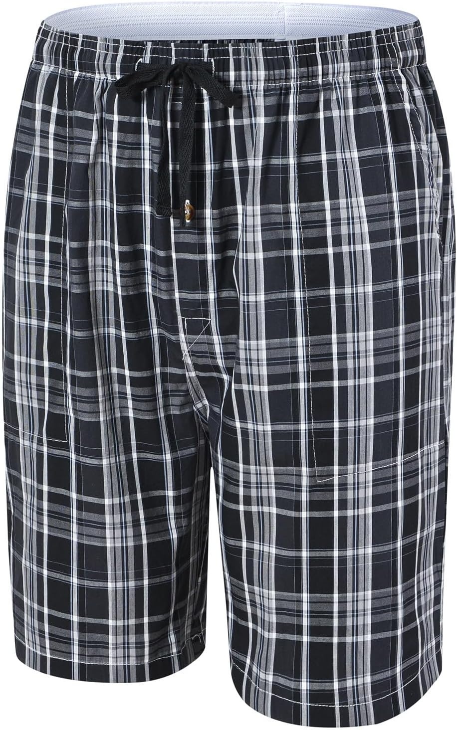 image:imageMoFiz Mens Plaid Pajama Shorts 3Pack Woven Cotton Sleep amp Lounge Shorts Lightweight PJ Bottoms with Pockets amp Button Fly3 Packb