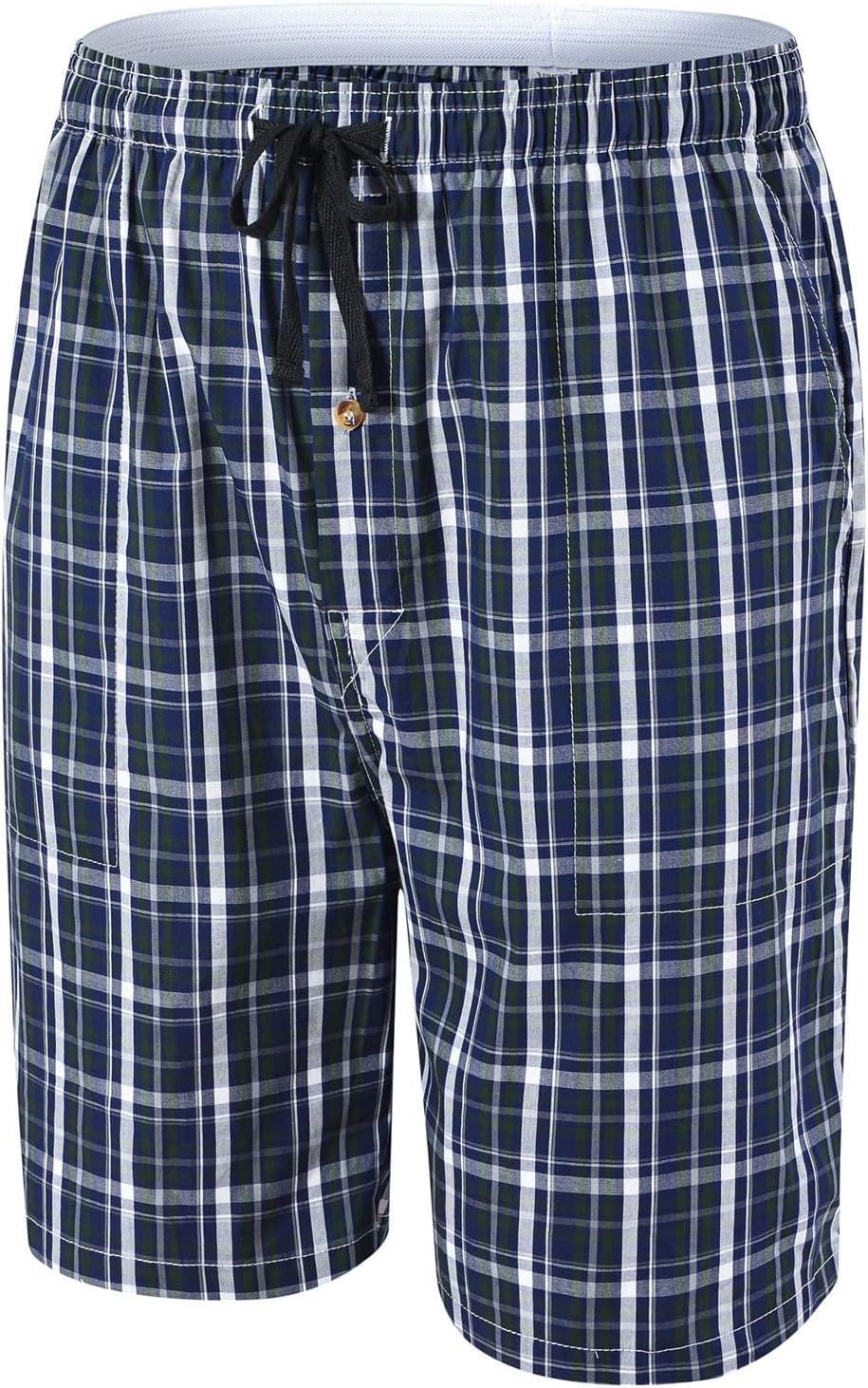 image:imageMoFiz Mens Plaid Pajama Shorts 3Pack Woven Cotton Sleep amp Lounge Shorts Lightweight PJ Bottoms with Pockets amp Button Fly3 Packb