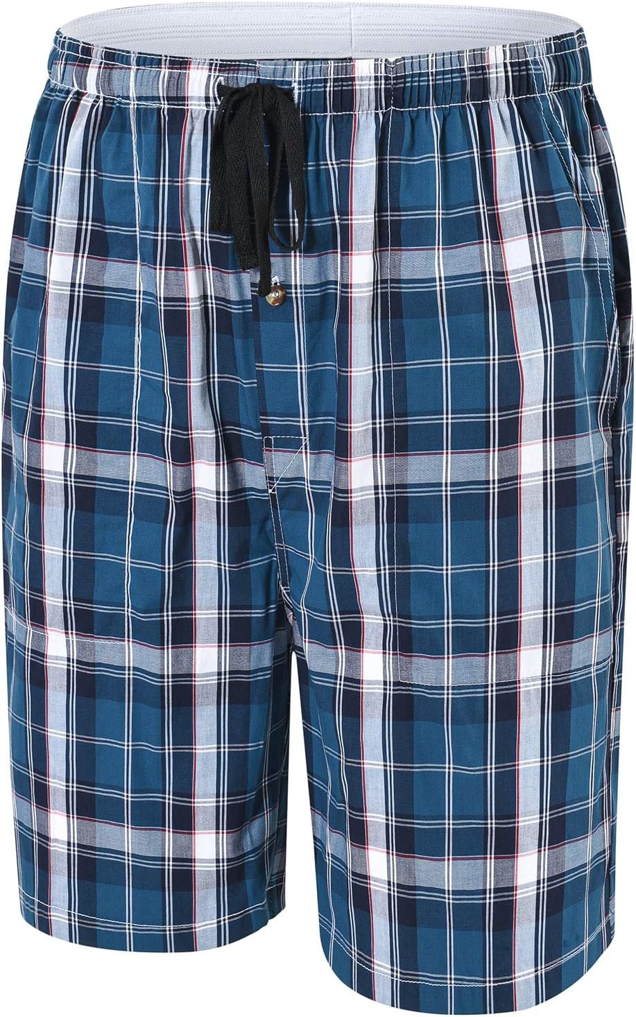 image:imageMoFiz Mens Plaid Pajama Shorts 3Pack Woven Cotton Sleep amp Lounge Shorts Lightweight PJ Bottoms with Pockets amp Button Fly3 Packc
