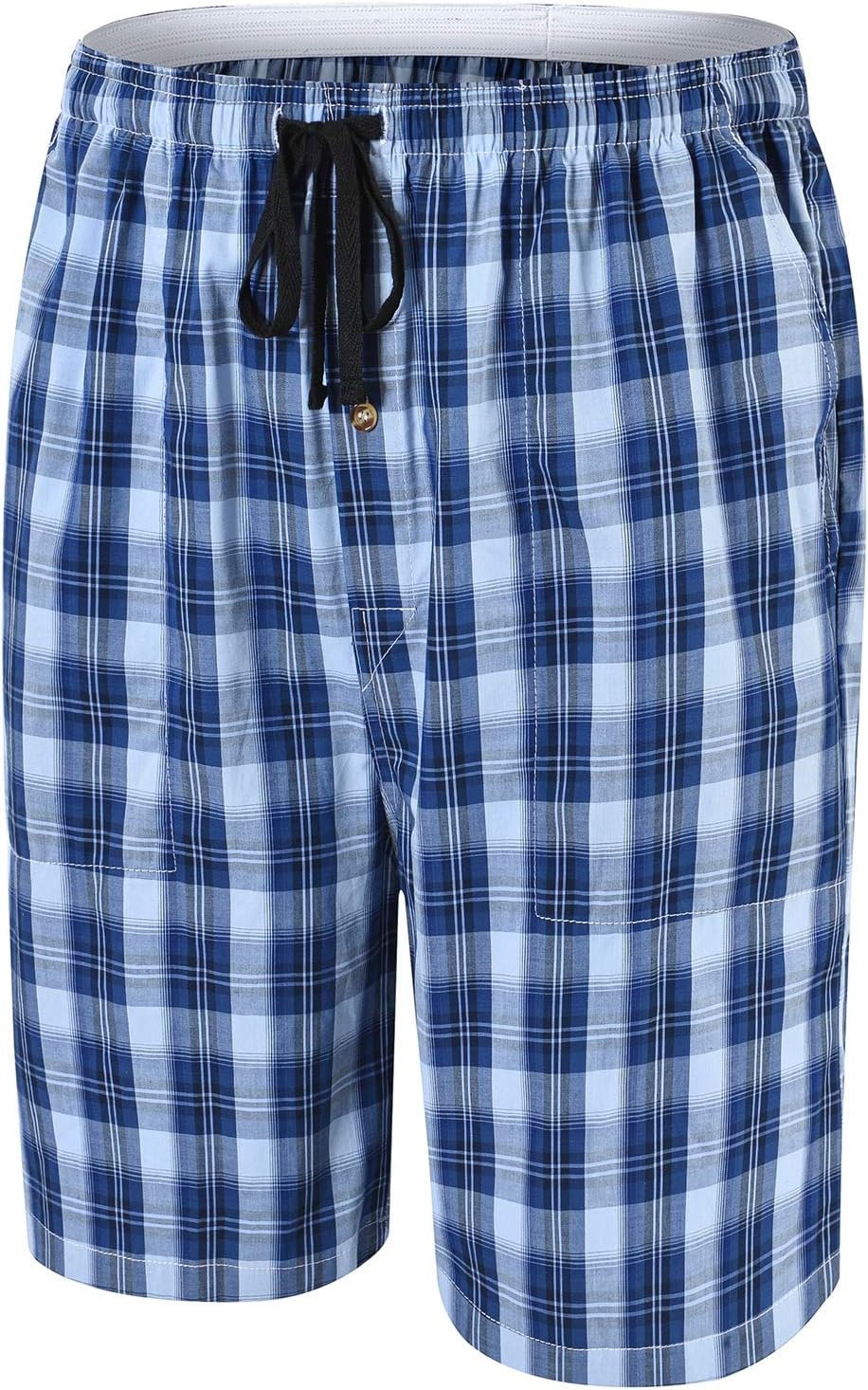 image:imageMoFiz Mens Plaid Pajama Shorts 3Pack Woven Cotton Sleep amp Lounge Shorts Lightweight PJ Bottoms with Pockets amp Button Fly3 Packc