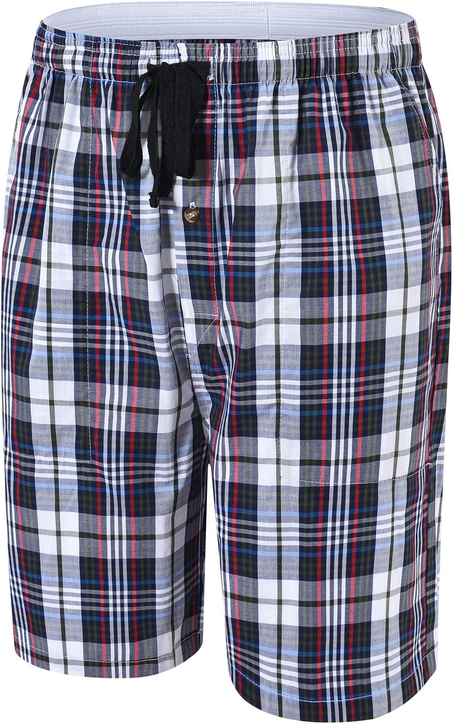 image:imageMoFiz Mens Plaid Pajama Shorts 3Pack Woven Cotton Sleep amp Lounge Shorts Lightweight PJ Bottoms with Pockets amp Button Fly3 Packc