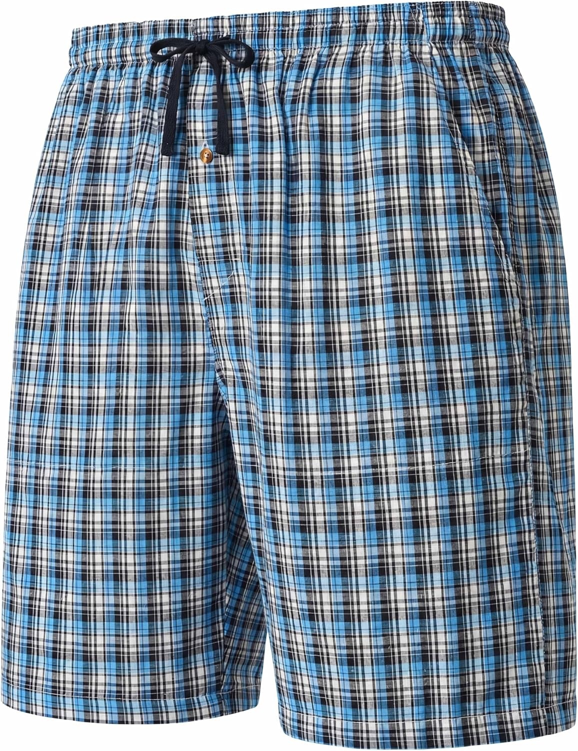 image:imageMoFiz Mens Plaid Pajama Shorts 3Pack Woven Cotton Sleep amp Lounge Shorts Lightweight PJ Bottoms with Pockets amp Button Fly3 Packh